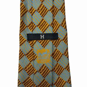 Hermes Men's Vtg Tie Geometric Diamonds Orange/Brown/Blue Silk 304 MA 4" x 55"